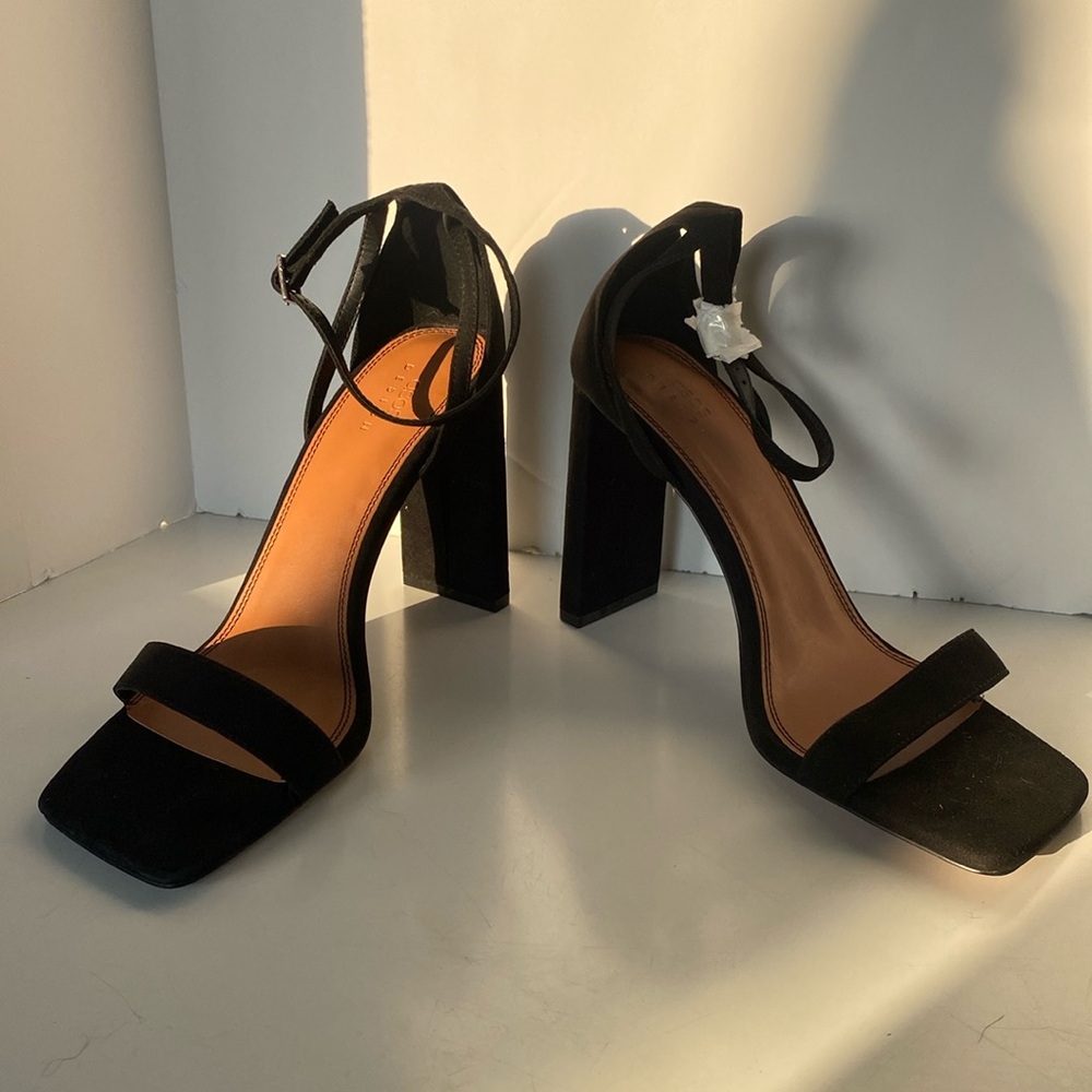 ASOS Black Ankle Strap Heels (Size 10)